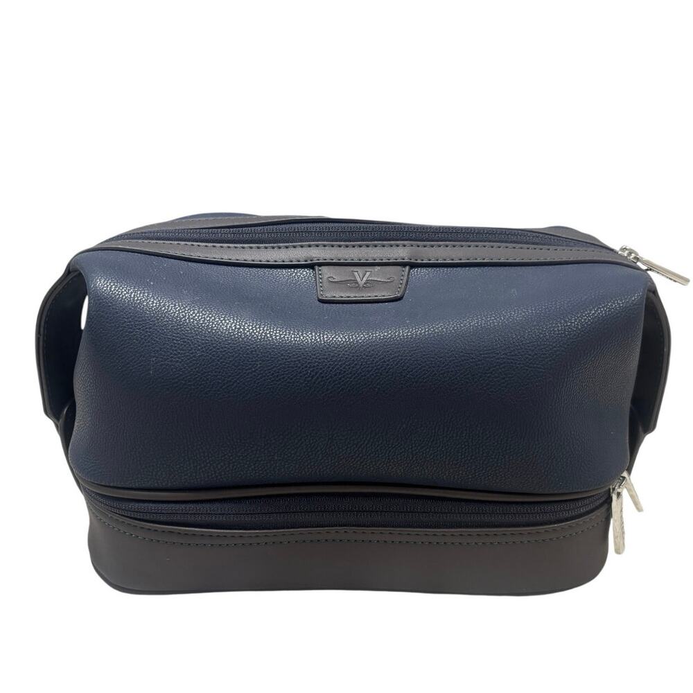 Vetelli Dopp Kit 🖤 Navy & Brown Travel Toiletry Bag 🤍